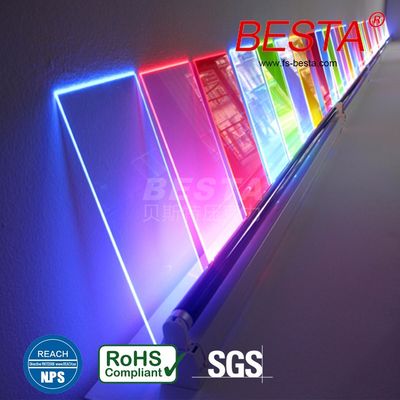 Edge Lit Neon Fluoresan Akrilik Yaprak Akrilik LED Tabela 2.8mm-15mm