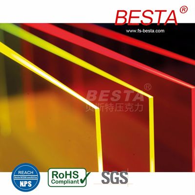 Edge Lit Neon Fluoresan Akrilik Yaprak Akrilik LED Tabela 2.8mm-15mm